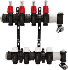 Manifold installed in a cabinet